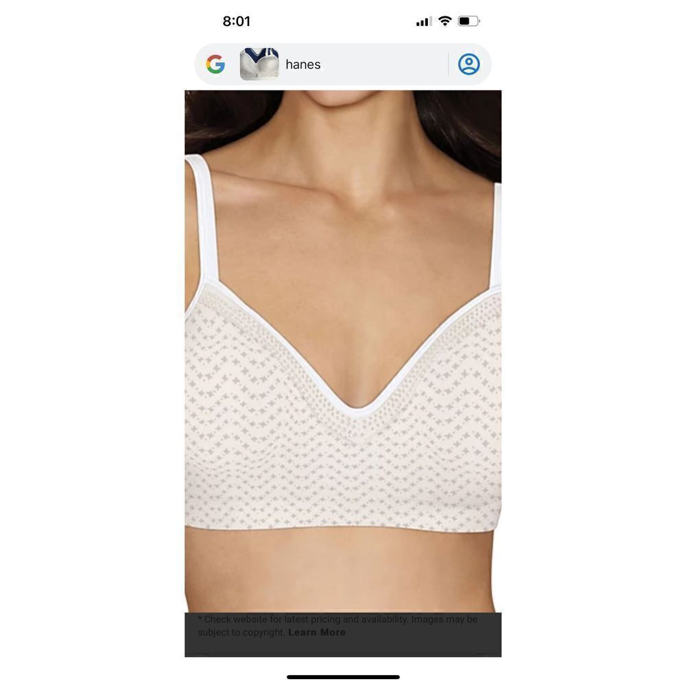 Hanes 3XL Smooth Tec Comfort Flex Fit Wireless Bra Set of 2